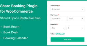 Teilen Sie das Buchungs-Plugin für WooCommerce