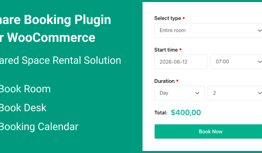 Teilen Sie das Buchungs-Plugin für WooCommerce