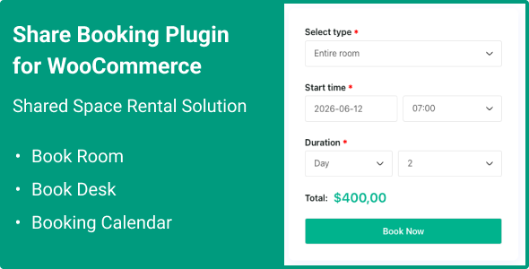 Teilen Sie das Buchungs-Plugin für WooCommerce