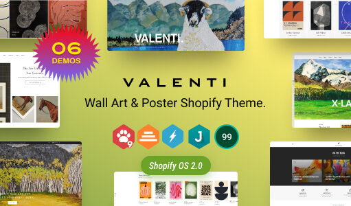 Valenti – Wandkunst und Poster Shopify Template OS 2.0