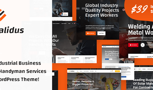 Validus – WordPress-Layout für Industrieunternehmen und Heimwerkerdienstleistungen