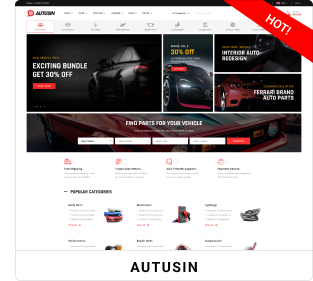 Autusin – Autoteile- und Autozubehör-Shop WordPress WooCommerce Theme