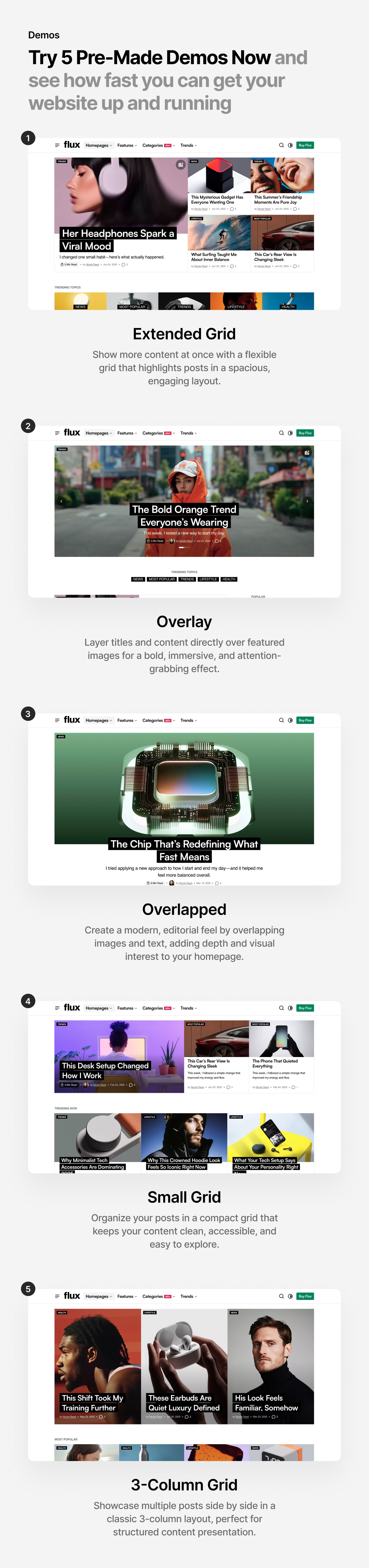 Flux – KI-gestütztes Blog- und Magazin-WordPress-Theme – 3