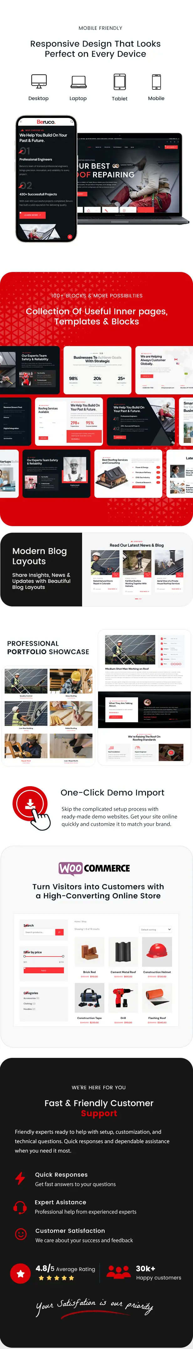 Beruco Roofing Contractor Elementor WordPress Theme
