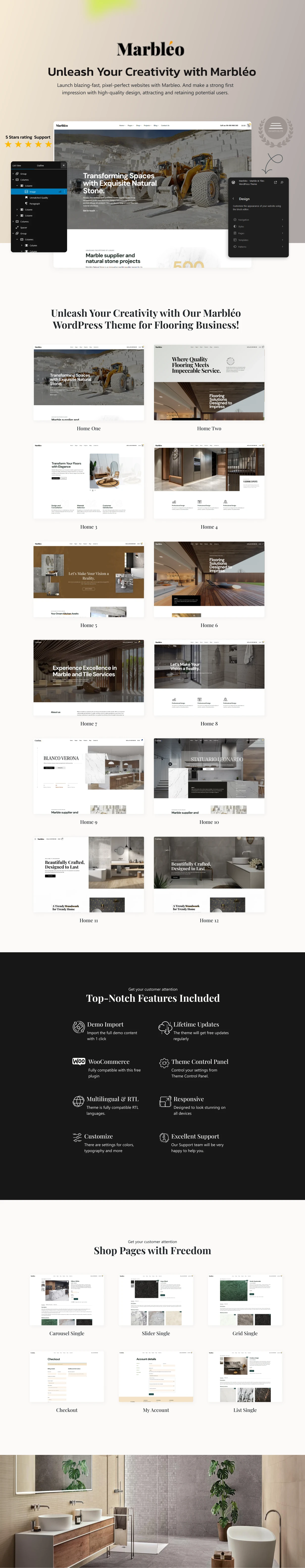 Marbléo – WordPress-Theme für Bodenbeläge und Marmor – 1