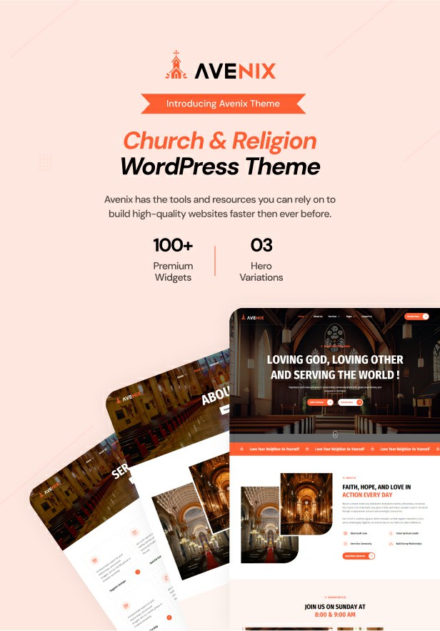 Avenix – WordPress-Themes für Kirchenwebsites