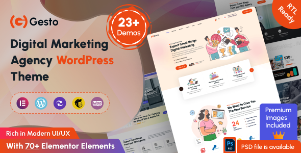 Gesto – WordPress-Vorlage für Agenturen für digitales Marketing