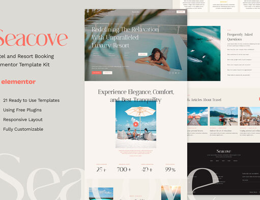 Seacove – Elementor-Vorlagenkit für Hotel- und Resortbuchungen