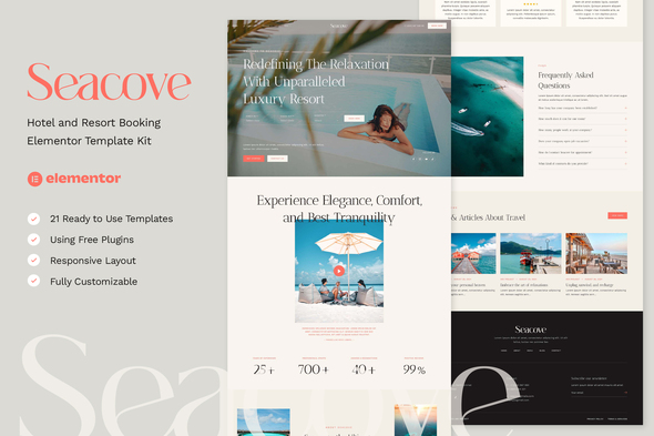 Seacove – Elementor-Vorlagenkit für Hotel- und Resortbuchungen