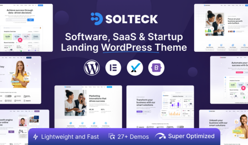 SolTeck – Software-, Startup- und SaaS-Landing-WordPress-Vorlage