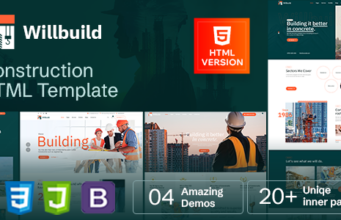 Willbuild – HTML-Vorlage für den Bau