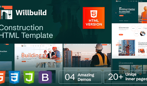 Willbuild – HTML-Vorlage für den Bau
