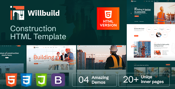 Willbuild – HTML-Vorlage für den Bau