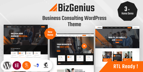 BizGenius – WordPress-Vorlage für Beratungsunternehmen + RTL