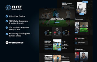 Elite – Football Academy Elementor-Vorlagenkit