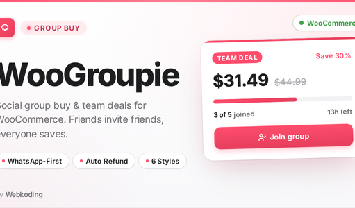 WooGroupie – Social Group Buy & Team Deals für WooCommerce