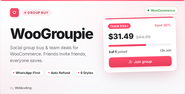 WooGroupie – Social Group Buy & Team Deals für WooCommerce