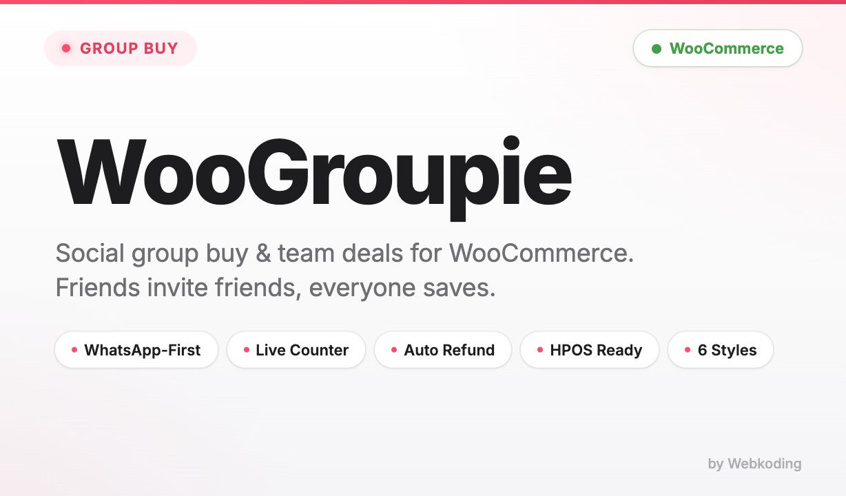 WooGroupie – Social Group Buy & Team Deals für WooCommerce