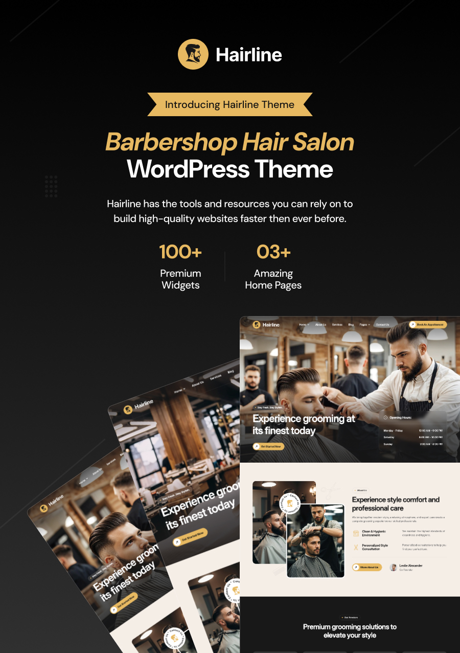 Hairline – Barbershop-Friseursalon und Friseur-WordPress-Theme – 3