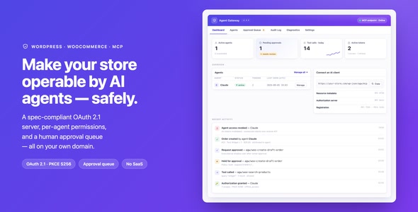 Agent Gateway: KI-Agenten für WooCommerce und WordPress (MCP + OAuth 2.1)