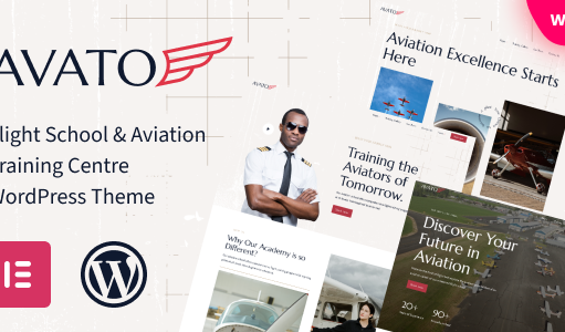Avato – WordPress-Layout für Flugschule und Luftfahrt-Trainingszentrum