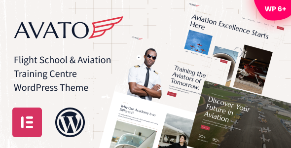Avato – WordPress-Layout für Flugschule und Luftfahrt-Trainingszentrum