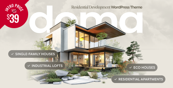 Doma – WordPress-Layout für Immobilienentwicklung