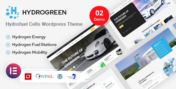 Hydrogreen – WordPress-Template für Brennstoffzellendienste und Ladestationen