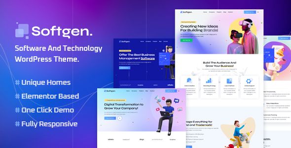 Softgen – WordPress-Vorlage für Software und Technologie