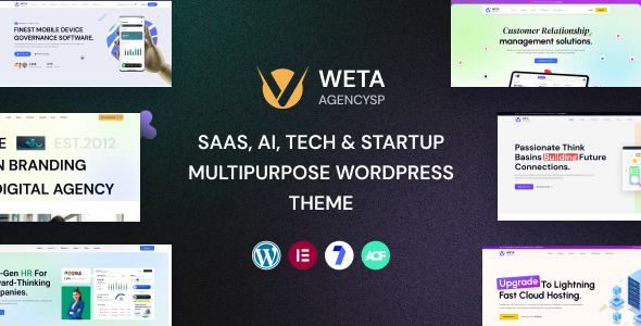 WETA – Mehrzweck-WordPress-Vorlage für SaaS, KI, Technik und Startups